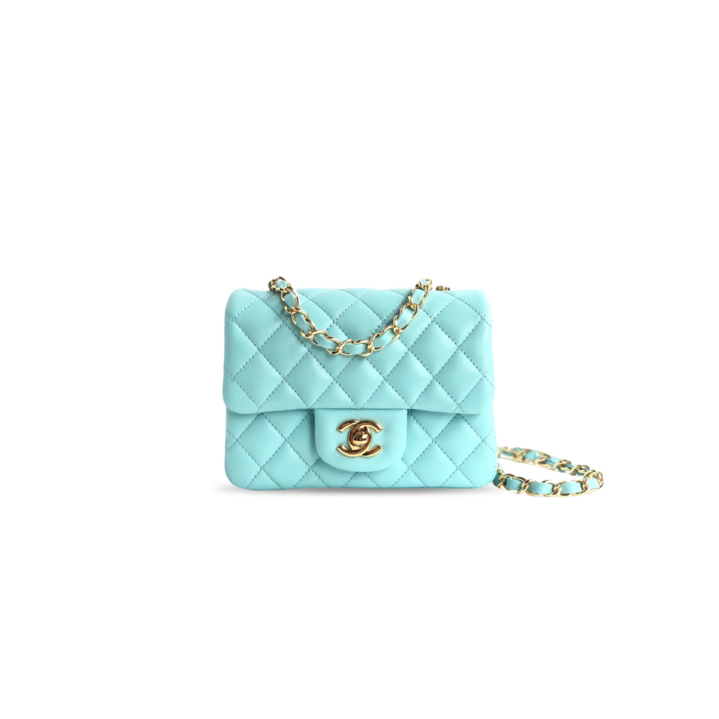CHANEL MINI CLASSIC SQUARE FLAP LAMBSKIN HARDWARE AS1115 (17*13.5*8cm)